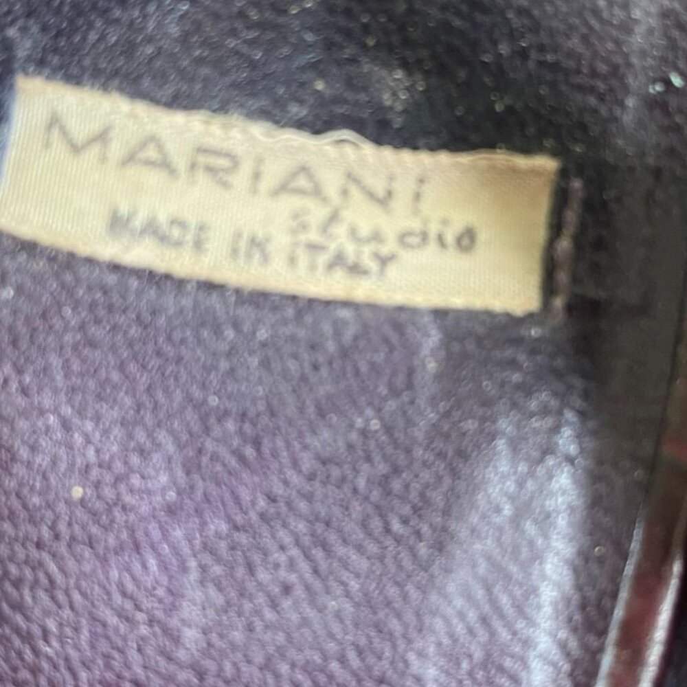 Mariani Studio Vtg. Italian Croc-Embossed Brown Leather Ankle-Strap Heels US 6 - Picture 3 of 7